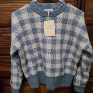 BNWT Sézane Becky Jumper Vintage Blue/Ecru